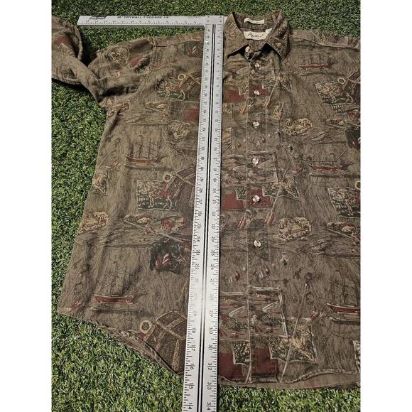 VTG Mens Eddie Bauer Outdoor Cabin Hunting Fishing Elkhorn Canvas Shirt XL - Picture 5 of 6